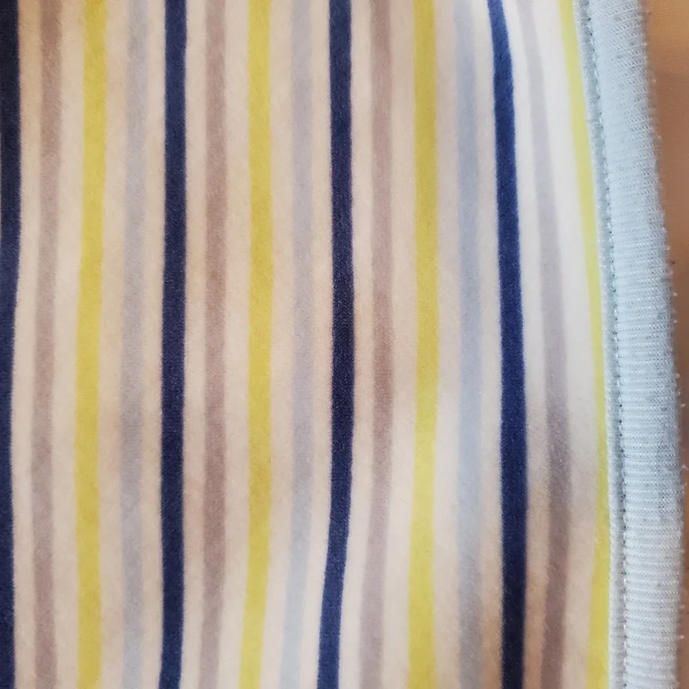 Vintage Childrens Place Blue Yellow‎ Striped Baby Blanket Nursery Recieving